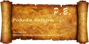 Poduska Balbina névjegykártya